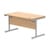 Office Rectangular Desk With Steel Single Upright Cantilever Frame 1400X800 Norwegian Beech/Silver