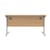 Office Rectangular Desk With Steel Single Upright Cantilever Frame 1400X800 Norwegian Beech/Silver