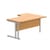 Office Left Hand Corner Desk With Steel Double Upright Cantilever Frame 1600X1200 Norwegian Beech/Silver