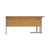 Office Left Hand Corner Desk With Steel Double Upright Cantilever Frame 1600X1200 Norwegian Beech/Silver