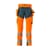 MASCOT Trousers with holster pockets 19031-711 ACCELERATE SAFE ULTIMATE STRETCH, water-repellent, two-toned hi-vis orange/dark petroleum L35W44.5