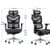 Dorsum Executive Ergonomic Mesh Posture Office Chair - Adjustable Headrest - Adjustable Lumbar Support - Modern Design - Black - Dimensions