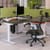 LEAP Electric Dual Motor Height Adjustable Radial Right Hand Sit Stand Desk Portal Top W1600xD1200/800xH620-1270mm Beech Top Black Frame 10 Year Warranty