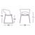 Miss B Antishock Canteen & Breakout Chrome Sled Frame Chairs: Dimensions