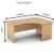 dimensions Radial Office Desk Panelled Right Hand W1600xD1200xH725mm Beech Ashford