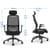 dimensions NV Ergonomic Posture Office Chair - Contoured Breathable Mesh Back - Adjustable Lumbar Support - Grey Frame - Black Seat - Close Up Side View