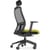 NV Ergonomic Posture Office Chair - Contoured Breathable Mesh Back - Adjustable Lumbar Support - Black Frame - Green Seat - Side View