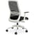 NV Ergonomic Posture Office Chair - Contoured Breathable Mesh Back - Adjustable Lumbar Support - White Frame - Black Seat - Angled Rear View