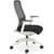 NV Ergonomic Posture Office Chair - Contoured Breathable Mesh Back - Adjustable Lumbar Support - White Frame - Black Seat - Side View
