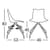 Zebra Bicolore High Gloss Canteen Chair With Chrome Trestle Base - Dimensions