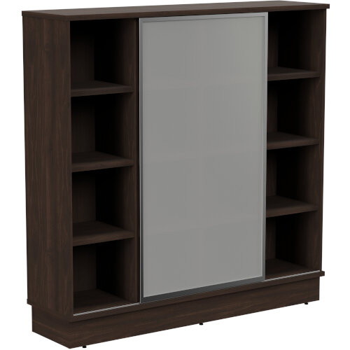 Grand Tall Cube Shelf Bookcase With Sliding Frosted Glass Door