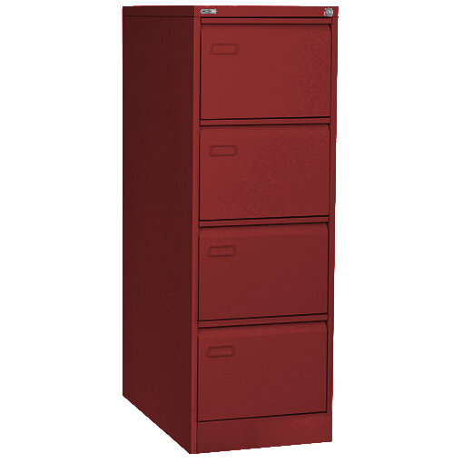 go 4 drawer steel filing cabinet red - huntoffice.ie