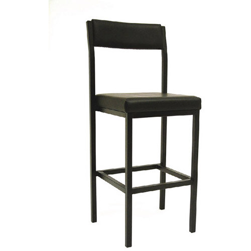 Jemini high stool with backrest vinyl upholstered