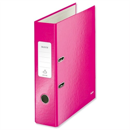 Leitz Wow Lever Arch File Metallic Pink