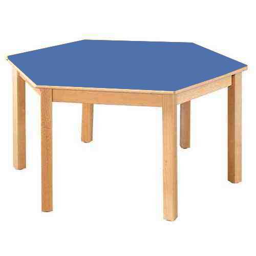 hexagonal wooden preschool table