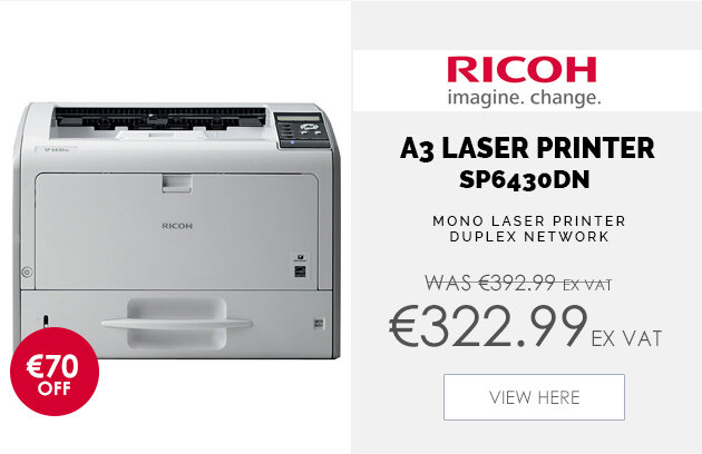Ricoh SP6430dn A3 Mono Laser Printer Duplex Network