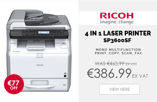 Ricoh SP3600SF A4 Mono Multifunction 4 in 1 Laser Printer