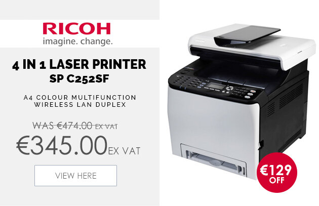 Ricoh SP C252SF A4 Colour Multifunction 4 in 1 Laser Printer Wireless LAN Duplex