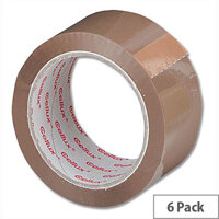 Sellotape Cellux Packing Tape Economy General Purpose 48mmx50m Buff (Pack 6)