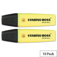 Stabilo Boss Highlighters Yellow Pens Pack 10