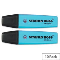 Stabilo Boss Highlighters Blue Pens Pack 10