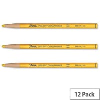 Sharpie China Marker Pencil Yellow Peel-off Unwraps to Sharpen Pack 12