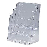 Brochure Holder Display 3 Tier A4 Pockets Clear Deflecto