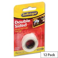 Sellotape Double Sided Sticky Tapes 15mm x 5m Pack 12
