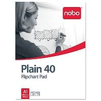 Nobo A1 Plain Flipchart Pad Perforated 40 Sheets Pack 5