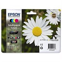 Epson 18XL Inkjet Cartridges High Capacity 31.3ml Black Cyan Magenta Yellow C13T18164010 Pack 4 C13T18164012 - Epson 18 XL