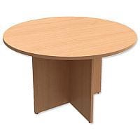 Round Meeting Table X-Panel Legs Dia1200xH725mm Beech Kito