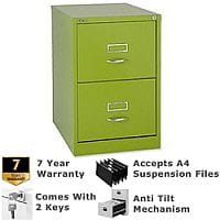 Bisley GLO Filing Cabinet 2-Drawer Green Lime Ref BS2C