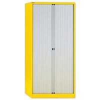 Bisley GLO Tambour Cupboard Steel Side-opening H1968mm Lemon Ref AST78W Yellow