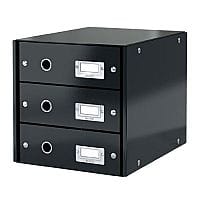 Leitz Click and Store 3 Drawer Cabinet Collapsible Cabinet A4 Black Ref 60480095