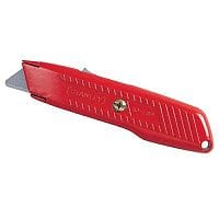 Stanley Self Retracting Safety Knife - Interlocking nose secures blade safely between knife halves - Comfortable grip for easy and secure use