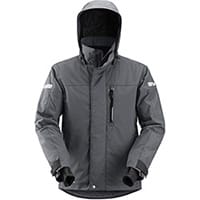Snickers 1102 AllroundWork, Waterproof 37.5® Insulated Jacket Steel Grey - Black Size: XXXL