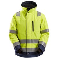 Snickers 1130 AllroundWork High-Vis 37.5 Insulated Jacket Class 3 Size XXXL Regular Yellow & Navy