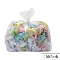 5 Star Pack of 100 Compacta Refuse Sacks 175L Heavy Duty Clear W200xD340xH470mm