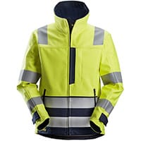 Snickers 1260 ProtecWork High-Vis Softshell Jacket Class 3 Size XXXL Regular Yellow & Navy