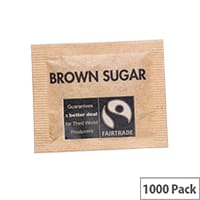 Fairtrade Sugar Sachets Brown Demerara A03621 Pack 1000