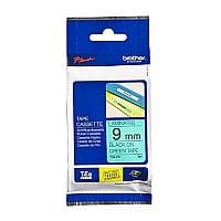 Brother P-touch TZe-721 9mm x 8m Black On Green Gloss Laminated Labelling Tape for P-Touch