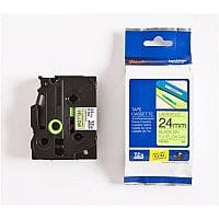 Brother P-touch TZe-C51 24mm x 8m Black On Fluorescent Yellow Laminated Labelling Tape