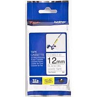 Brother P-touch TZe-FX231 Laminated Flexi Labelling Tape, 12mm x 8m, Black on White - Flexible Labels for Curved Surfaces