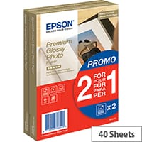 Epson 6x4 Inches Glossy Premium Photo Paper (Pack of 40)