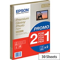 Bundle: Epson A4 Glossy Premium Photo Paper (2x15 Sheet Pack)