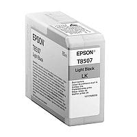 Epson T8507 (80ml) UltraChrome HD Light Black Ink Cartridge for SureColor SC-P800 Photo Printer C13T850700