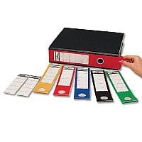 Durable Ordofix Spine Labels Black PVC Lever Arch File Pack 10