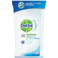 Dettol Antibacterial Surface Cleaning Wet Wipes Pouch Pack of 1 (Contains 84 Wipes) 120mm x 200mm