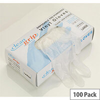 Disposable Powder Free Vinyl Gloves Clear Medium (Pack 100)