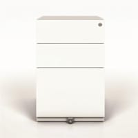 Tall Mobile Steel Pedestal Under Desk 3 Drawer 2 Stationery & 1 Filing White Ref NWA52M7SSF-ab9